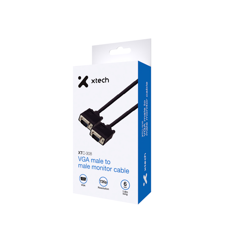 Xtech XTC-308 6FT VGA DB15/DB15M